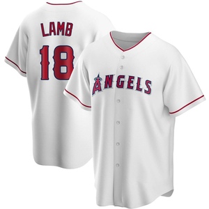 Jake Lamb 18 Los Angeles Angels Gray Road Jersey - Men Gray - Bluefink