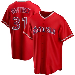 Men's Los Angeles Angels of Anaheim Ty Buttrey Replica Red Alternate Jersey