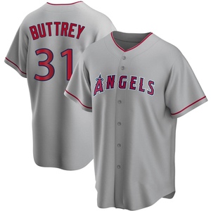 Men's Los Angeles Angels of Anaheim Ty Buttrey Replica Silver Road Jersey