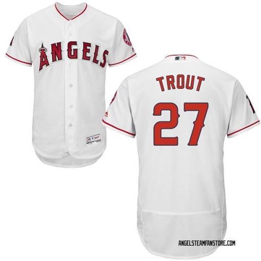 Men's Majestic Mike Trout White Los Angeles Angels Home Flex Base