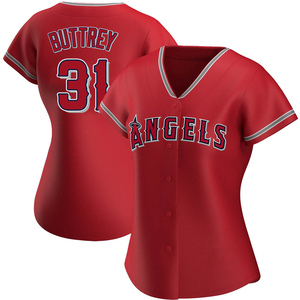 Women's Los Angeles Angels of Anaheim Ty Buttrey Authentic Red Alternate Jersey